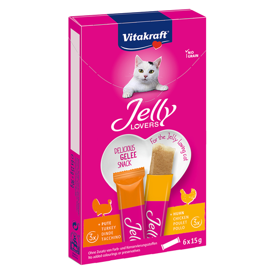 Vitakraft Jelly Lovers Mix Kyckling + Kalkon - Ekonomipack: 24 x 15 g