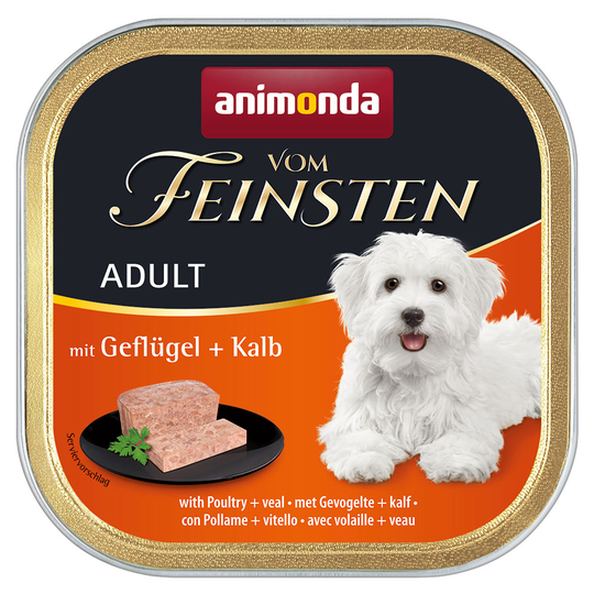 Ekonomipack: 48 x 150 g Animonda vom Feinsten - Adult spannmålsfritt: Fågel & kalv