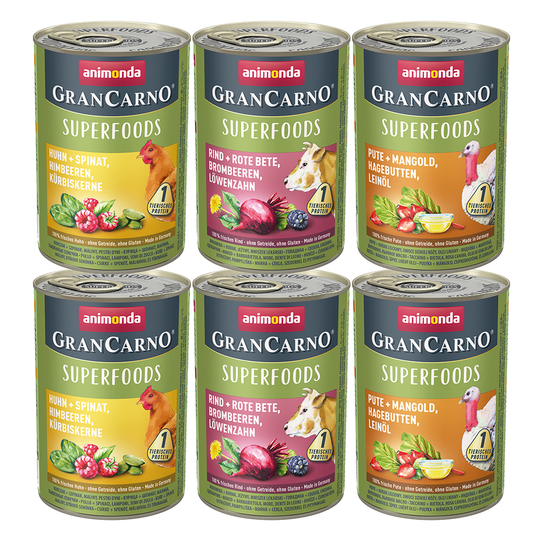 Animonda GranCarno Adult Superfoods Mix Ekonomipack: 24 x 400 g Mix